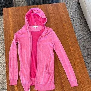 Banana Republic Pink Hooded Zip Cardigan